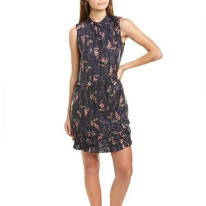 Rebecca Taylor Dress Women’s 2 Ivie Fleur Print Jacquard Silk Mini Ruffle Floral